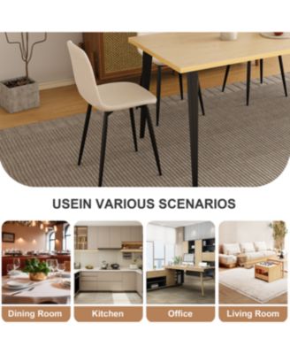 Modern Knit Fabric Dining Chairs with Iron Legs