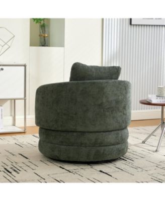 30"W Modern Round Swivel Barrel with Pillow