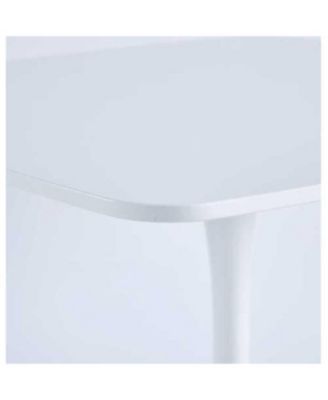 31.5" White Square Dining Table for 2-4, Mid-Century Modern Tulip Table