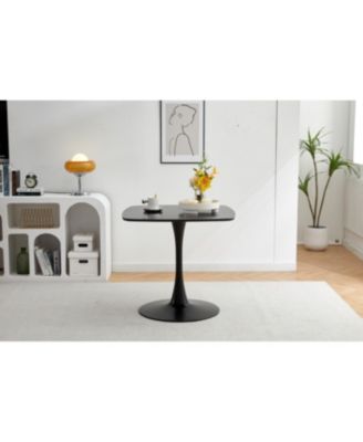 24" Black Square Tulip Dining Table for 2-4 People