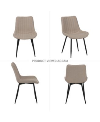 Dining Chair Set, 4 Modern Chairs, Soft-Seated with Padded Backrests