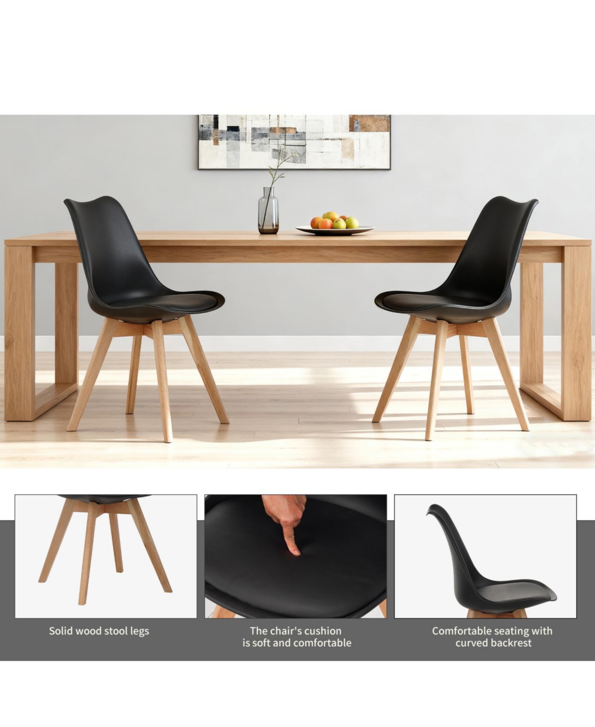 Streamdale Furniture Set of 4 Dining Chairs, Medieval Modern Style