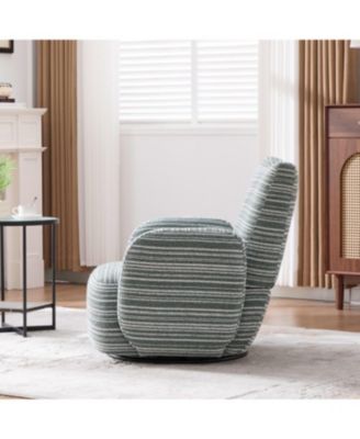 Modern Style Swivel Leisure Chair with Striped Armrest