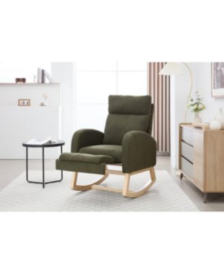 Teddy Fabric Leisure Rocking Chair with Footstool