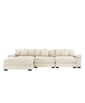 Streamdale Oversized Cloud Modular L-Shape Sectional Couch, Cream