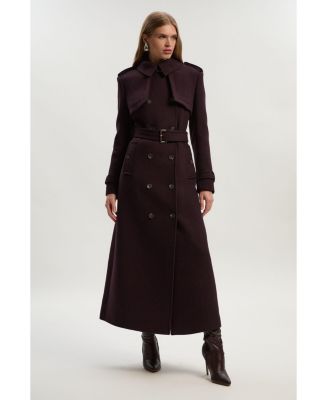 Karen Millen Women's Wool Mix Belted Trench Maxi Coat. - Macy's
