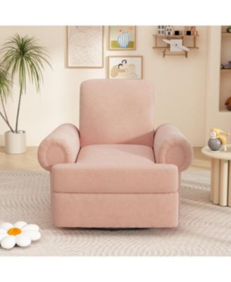 Streamdale Manual Recliner Sofa Swivel Rocker Chair with Adjustable Backrest, Sky Blue