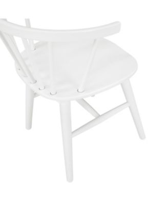 Streamdale Edo White Wood 5-Piece Dining Set, Trestle Dining Table with 4 Windsor Chairs