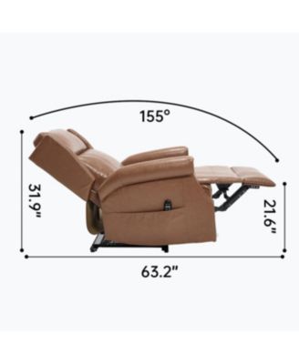 Streamdale Camel Manual Recliner Chair in Faux Leather with Heavy Duty Motion Mechanism