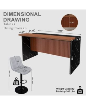 White Marble Look Kitchen Island with LED Lighting