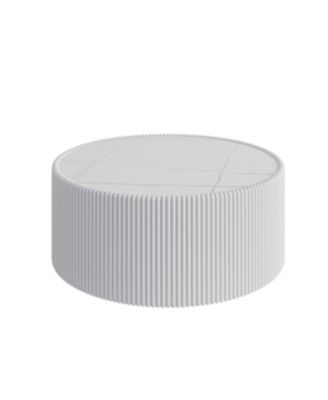 Streamdale Light Slate Leather Cylinder Coffee Table