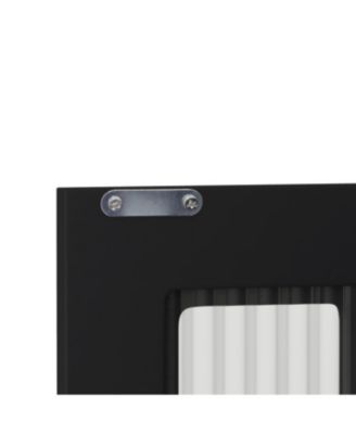  Bathroom Wall Cabinet, 3-Door Wooden Cabinet with Open/Hidden Storage, Black