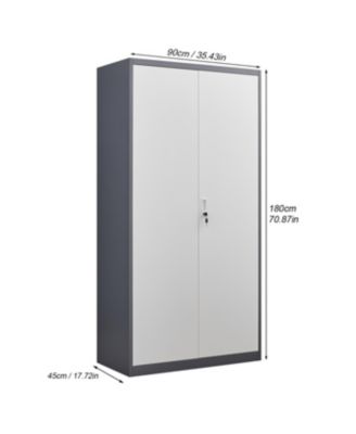 Metal Large-Capacity Wardrobe with Hanging Rod and Compartments