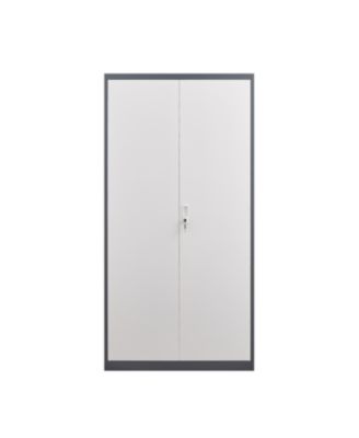 Metal Large-Capacity Wardrobe with Hanging Rod and Compartments