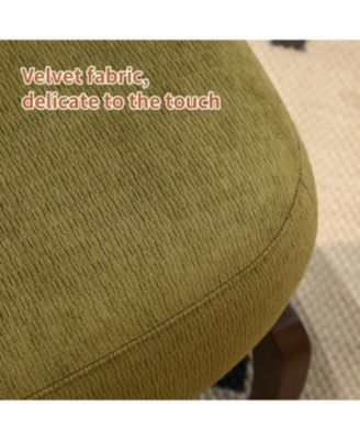 Streamdale Cute Velvet Accent Chair with Solid Wood Legs (Green