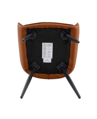  Dining Chairs Set of 4 Camel Faux Leather Metal Kitchen Chairs Gold Mesh Black Legs (Camel, Set of 4)