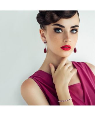 Alternating Round CZ 12CT 4 Prong Basket Set Tennis Bracelet Rhodium Plated 7.5 Inch