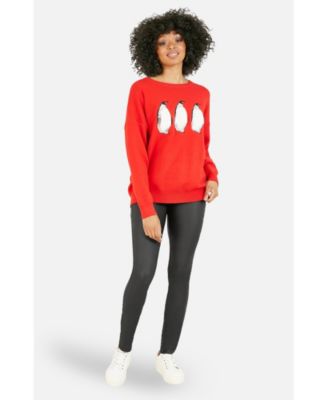 Women's Festive Penguin Knitted Sweater