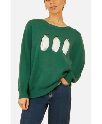 Women's Festive Penguin Knitted Sweater