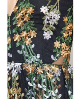 Women's Open Back Long Sleeve Midi Dress