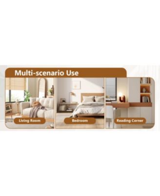 Modern Minimalist Wood Cylinder Marble-Patterned MDF Coffee Tables (Set of 2)