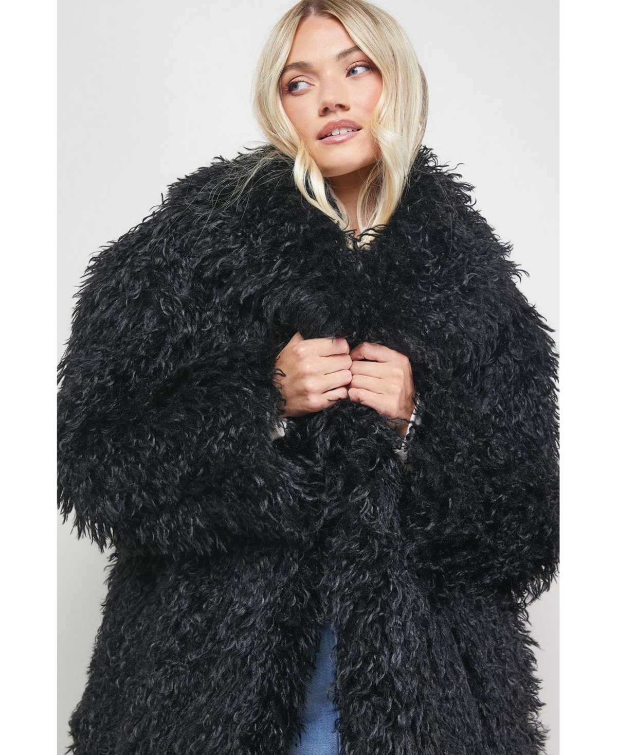 Oasis Women's Mongolian Faux Fur Short Coat