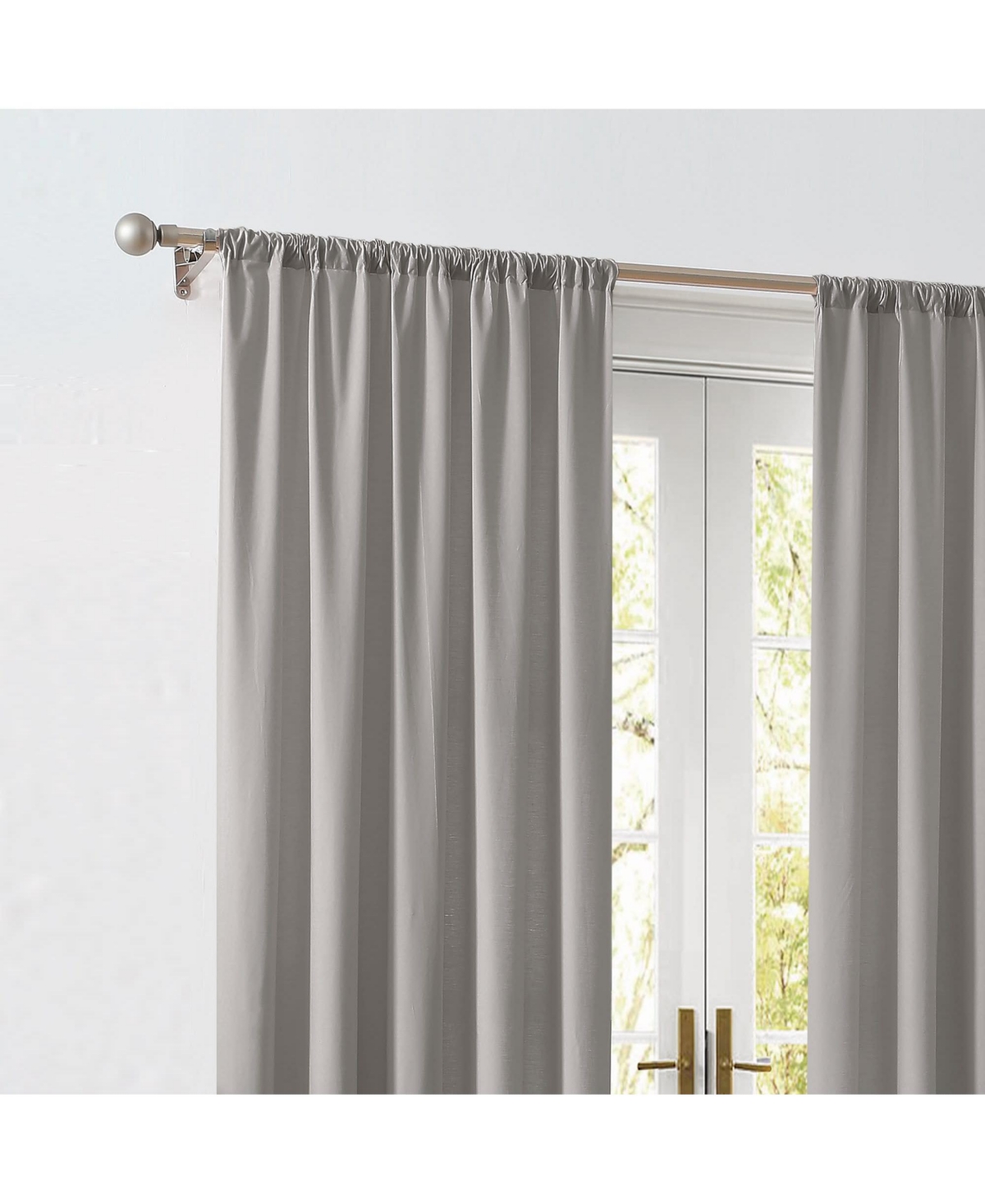 Cannon Percale 200 Thread Count Solid 100% Cotton Drape Pair 2 Piece Window Curtain