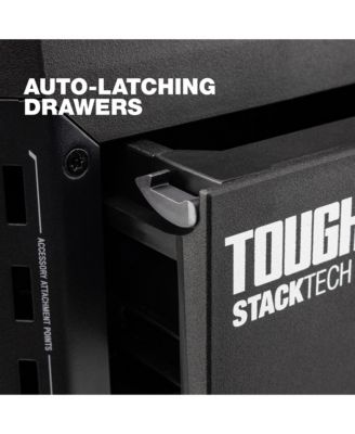 StackTech 3-Drawer Tool Box, Durable Plastic Storage Organizer, Black