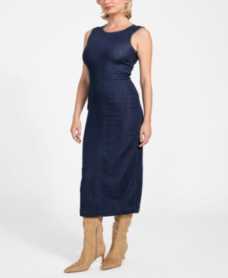 Women's Sleeveless Dahlia Denim Midi Dress