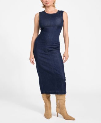 GUESS - Women's Sleeveless Dahlia Denim Midi Dress