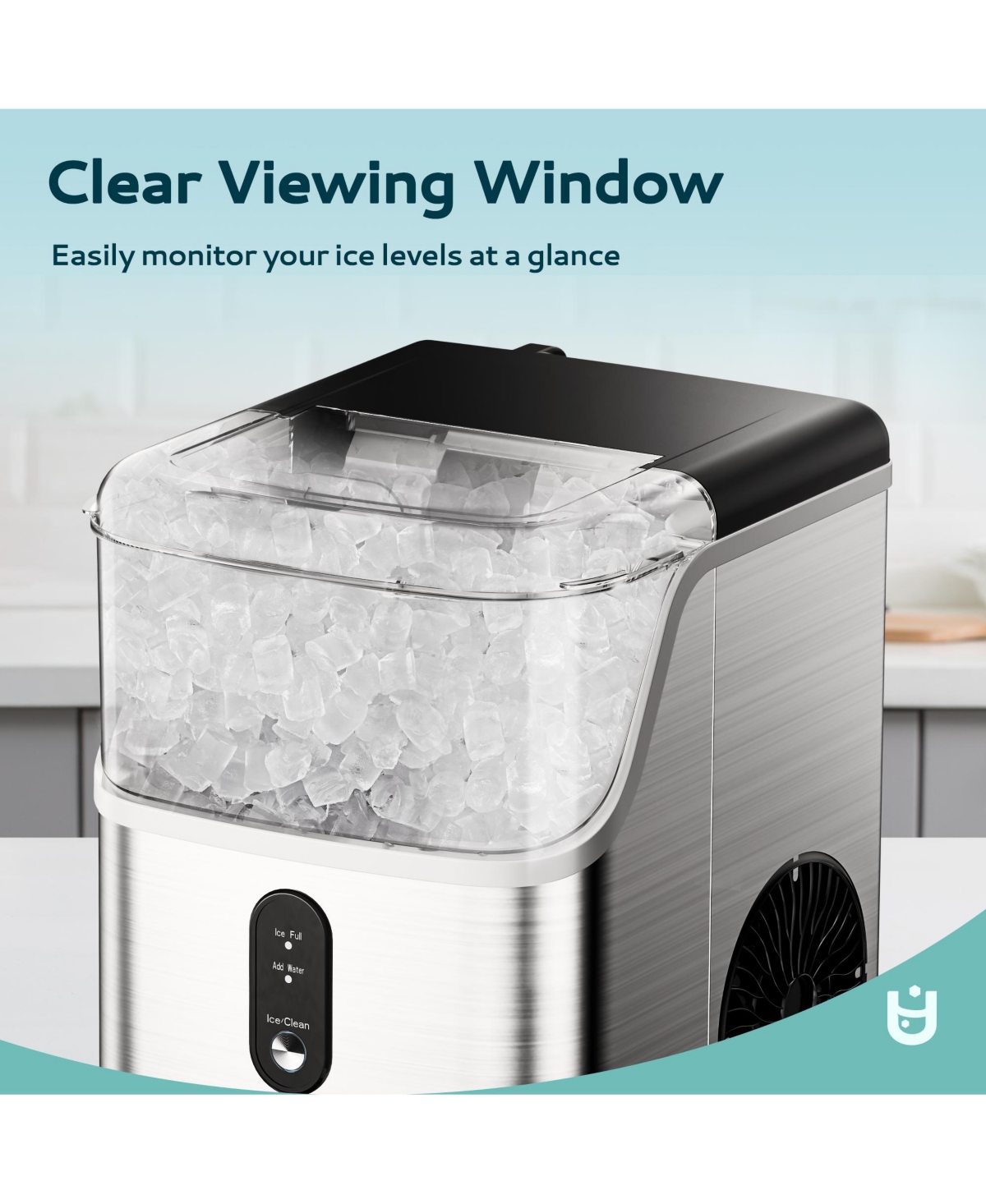 Euhomy 35-lb Ice Per day Nugget/Pebble Ice Maker ( Silver )