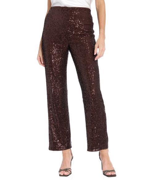 Женские брюки Muse Elastic Waist Pull On Sequin, цвет: Шоколадный