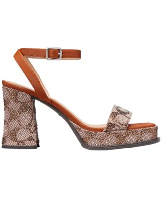 Women's Crystal Signature Jacquard Platform Sandals