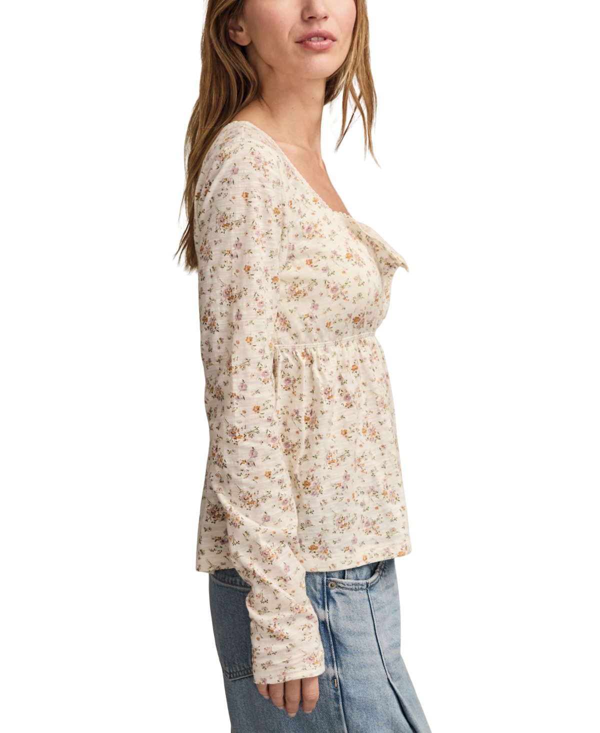 Lucky Brand Women's Babydoll Henley Top