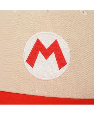 Men's Bros Fire Mario White & Red Retro Grandpa Snapback Hat