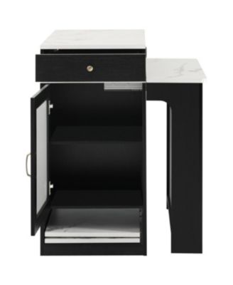 59.5" Extendable Kitchen Island with Dining Table & Storage