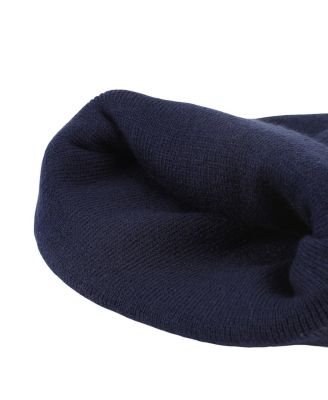 Men's Printed Character Patches Navy Cuff Beanie