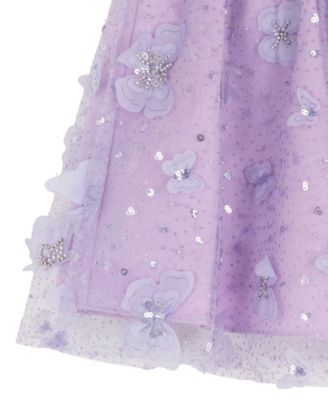 Baby Girls' Short-Sleeve 3D Butterfly Social Dress