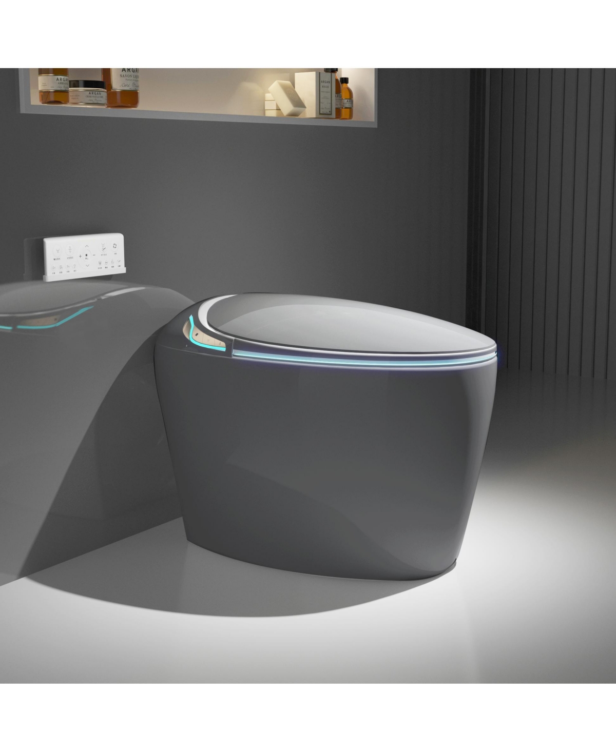 Casainc Unique Smart One-Piece Bathroom Fixture with Auto Seat, Foot Sensor, Led Display, Warm Water & Dryer