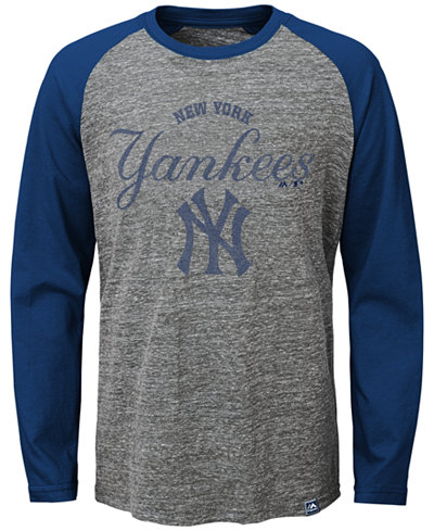 Majestic Boys' New York Yankees Fast Win Raglan Long-Sleeve T-Shirt