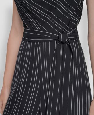 Women's Sleeveless Wide Leg Ankle Jumpsuit