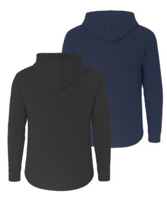 Men's Regular-Fit Waffle Knit Thermal Henley Hoodie, 2-Pack