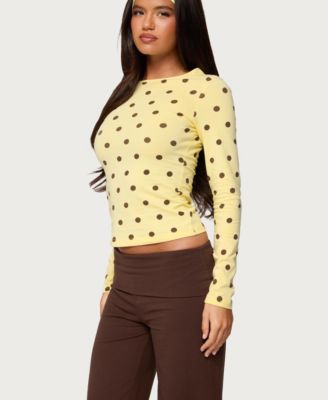 Women's Maricelle Polka Dot Long Sleeve T Shirt