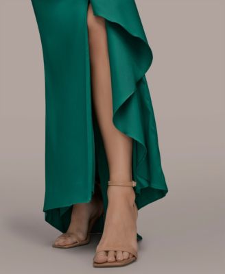 Women's Asymmetric Twist Strapless Gown