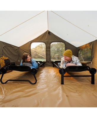 Large Outdoor Convertible 2 Person Portable Camping Bunk Cots, Black