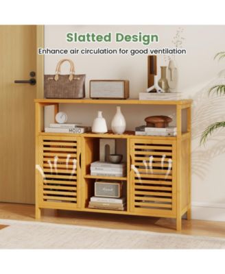 Freestanding Wicker Organizer for Bathroom Storage