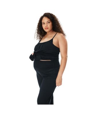 Motherhood Women's Maternity Sleeveless Swing Nursing Cami with Foldover Waistband Pant Sleep Set