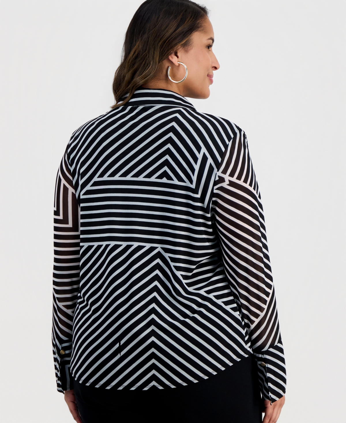 I.n.c. International Concepts Plus Johnny-Collar Top, Macy's Exclusive