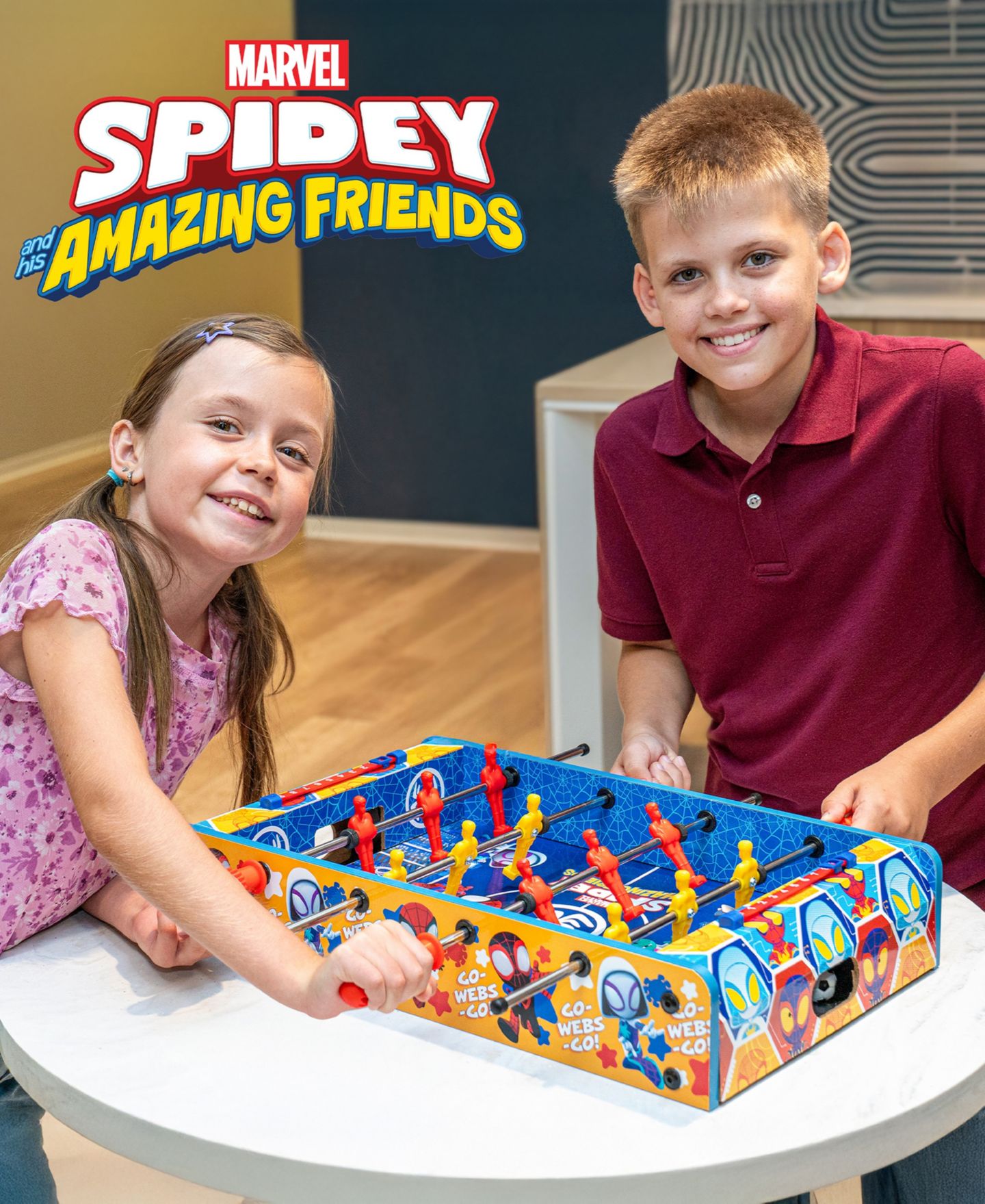 Детская игрушка World Tech Toys Spidey and His Amazing Friends Tabletop Foosball Game, Ages 3+ — фото 7