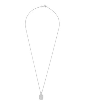 Diamond Octagon Halo Cluster 18" Pendant Necklace (1/3 ct. t.w.) in Sterling Silver, Exclusive